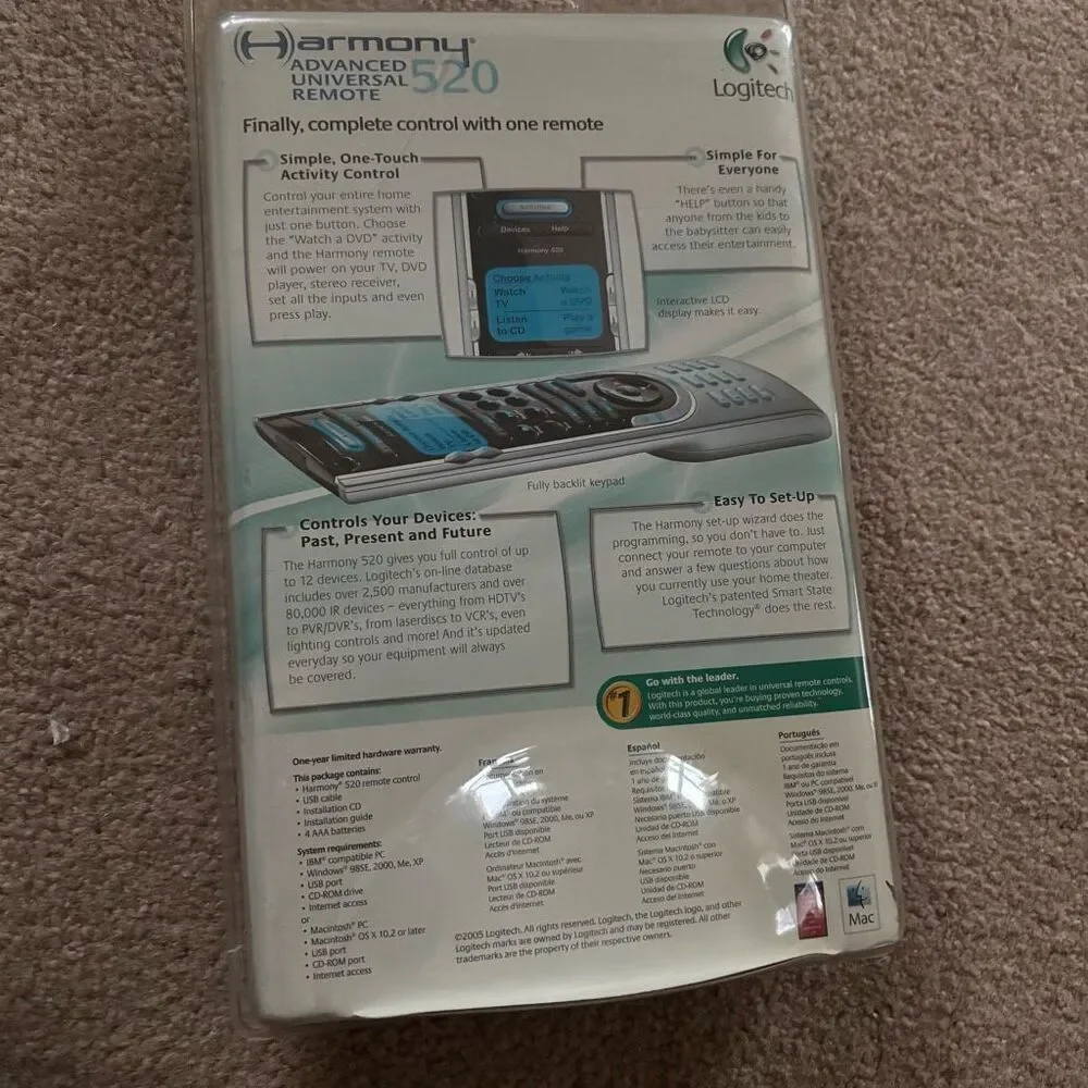 Logitech Harmony 520 Advanced Remote Control *New, Read*
